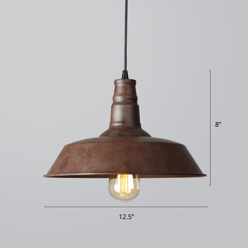Barn Restaurant Hanging Lamp Industrial Style Iron 1-Light Pendant Light Fixture Bronze Small Clearhalo 'Art Deco Pendants' 'Black' 'Cast Iron' 'Ceiling Lights' 'Ceramic' 'Crystal' 'Industrial Pendants' 'Industrial' 'Metal' 'Middle Century Pendants' 'Pendant Lights' 'Pendants' 'Rustic Pendants' 'Tiffany' Lighting' 2290299