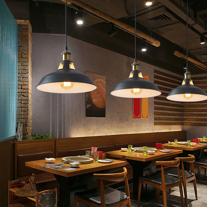 Rustic Pot-Lid Suspension Lighting 1 Head Iron Hanging Light with Venting Hole for Bar Clearhalo 'Art Deco Pendants' 'Black' 'Cast Iron' 'Ceiling Lights' 'Ceramic' 'Crystal' 'Industrial Pendants' 'Industrial' 'Metal' 'Middle Century Pendants' 'Pendant Lights' 'Pendants' 'Rustic Pendants' 'Tiffany' Lighting' 2290302
