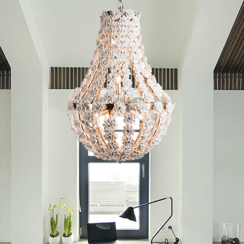 Laser-Cut Chandelier Lamp Nordic Metal 9 Heads 16"/19.5" Wide Silver/Gold Pendant Lighting Fixture with Adjustable Chain Silver Clearhalo 'Ceiling Lights' 'Chandeliers' Lighting' options 229044_95f0757a-63e0-4303-b4a3-8dc479dd1d25