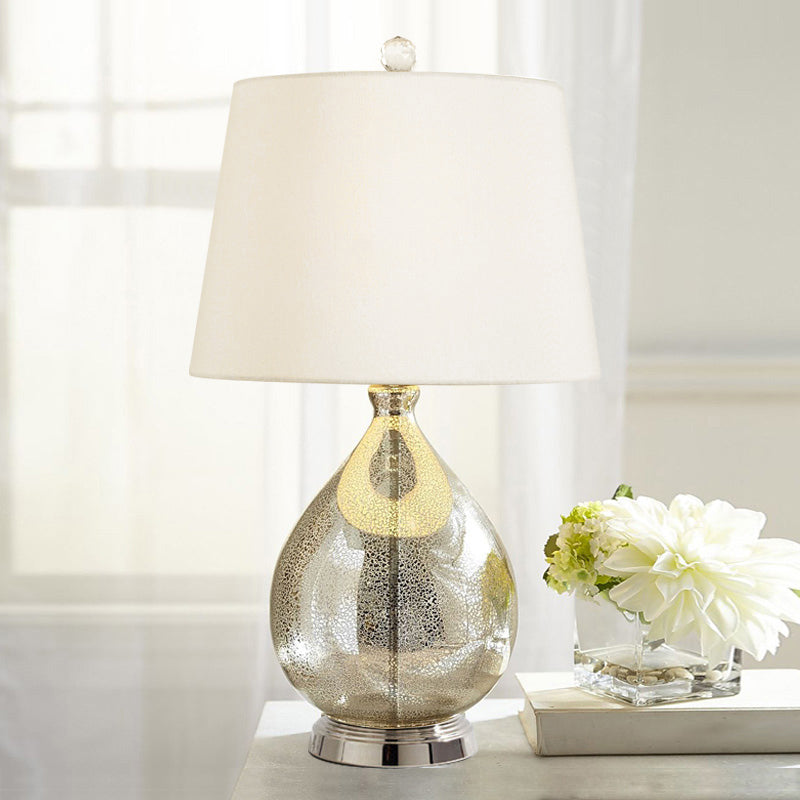 Fabric Empire Shade Table Light Contemporary Single-Bulb Nightstand Lamp for Living Room Clearhalo 'Lamps' 'Table Lamps' Lighting' 2290482