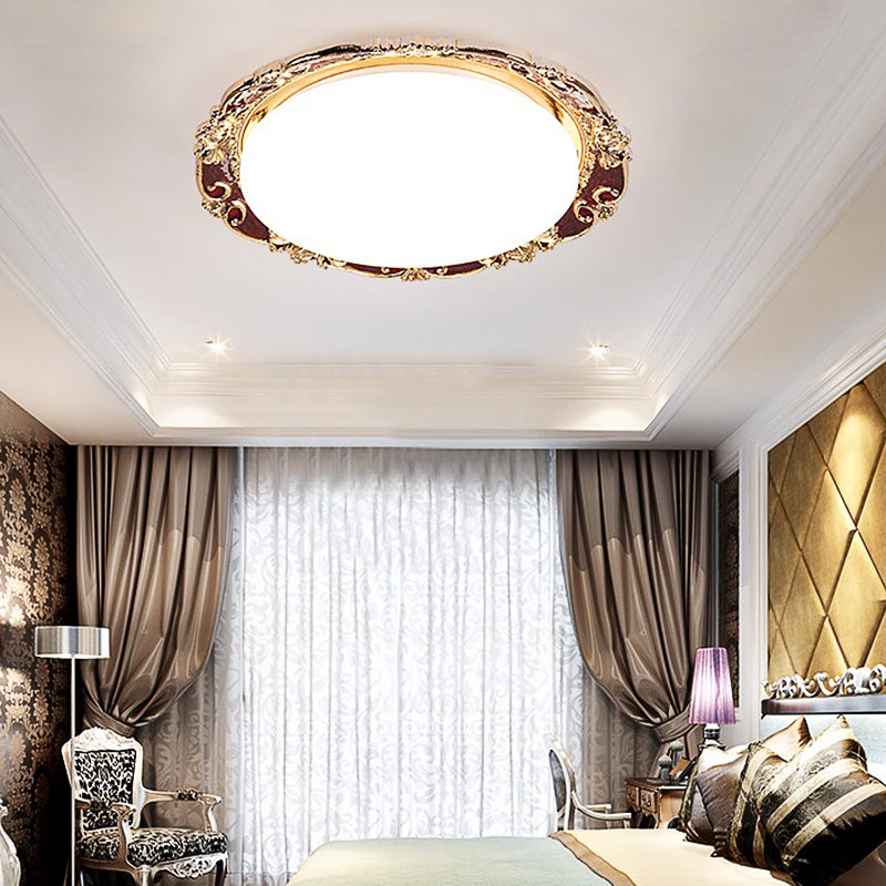 Flower Bedroom Flushmount Lighting Traditional LED Resin Black/Red/Green Flush Mount Lamp Clearhalo 'Ceiling Lights' 'Close To Ceiling Lights' 'Close to ceiling' 'Flush mount' Lighting' 229267