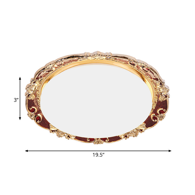 Flower Bedroom Flushmount Lighting Traditional LED Resin Black/Red/Green Flush Mount Lamp Clearhalo 'Ceiling Lights' 'Close To Ceiling Lights' 'Close to ceiling' 'Flush mount' Lighting' 229270