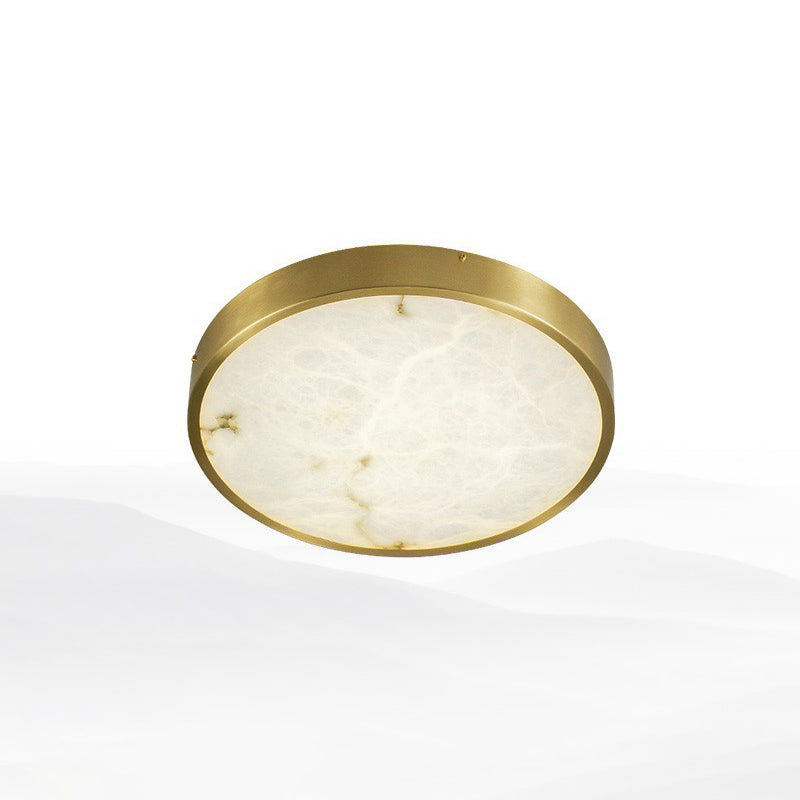 Postmodern Round LED Ceiling Light Marble Bedroom Flush Mount Light Fixture in Brass Brass 8" Clearhalo 'Ceiling Lights' 'Close To Ceiling Lights' 'Close to ceiling' 'Flush mount' Lighting' 2293730