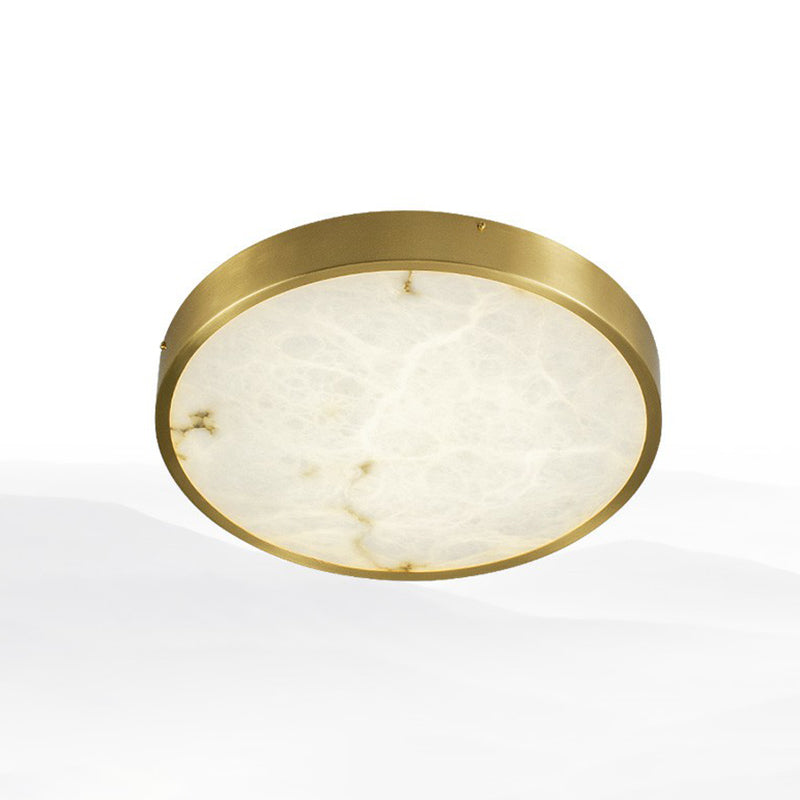 Postmodern Round LED Ceiling Light Marble Bedroom Flush Mount Light Fixture in Brass Brass 16" Clearhalo 'Ceiling Lights' 'Close To Ceiling Lights' 'Close to ceiling' 'Flush mount' Lighting' 2293733