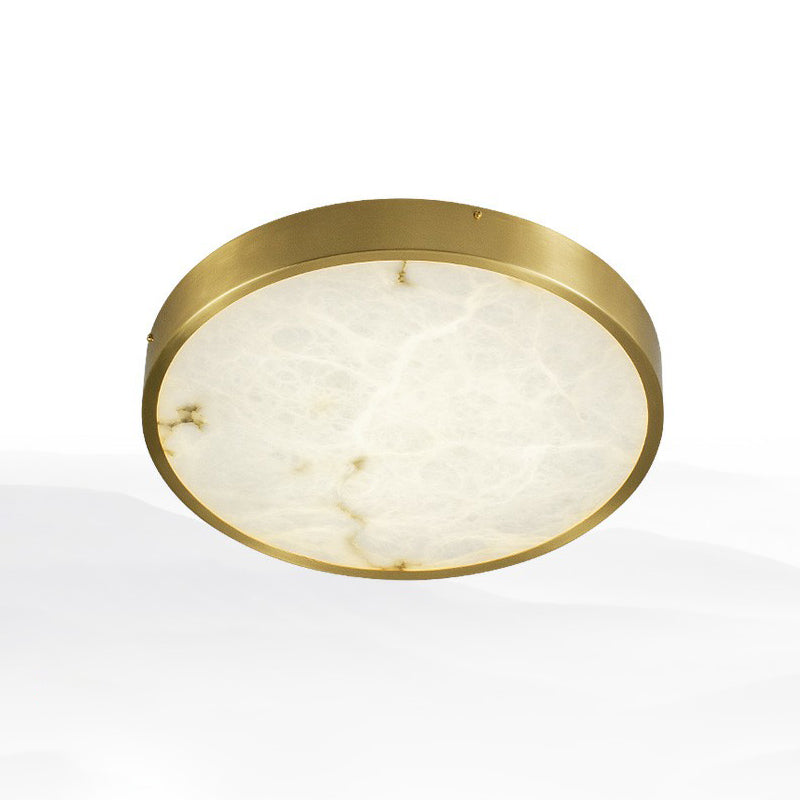 Postmodern Round LED Ceiling Light Marble Bedroom Flush Mount Light Fixture in Brass Brass 19.5" Clearhalo 'Ceiling Lights' 'Close To Ceiling Lights' 'Close to ceiling' 'Flush mount' Lighting' 2293735