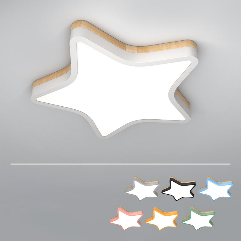 Kids Star LED Flush Mount Lamp Acrylic Bedroom Ceiling Light Fixture in Yellow-White Clearhalo 'Ceiling Lights' 'Close To Ceiling Lights' 'Close to ceiling' 'Flush mount' Lighting' 2294190