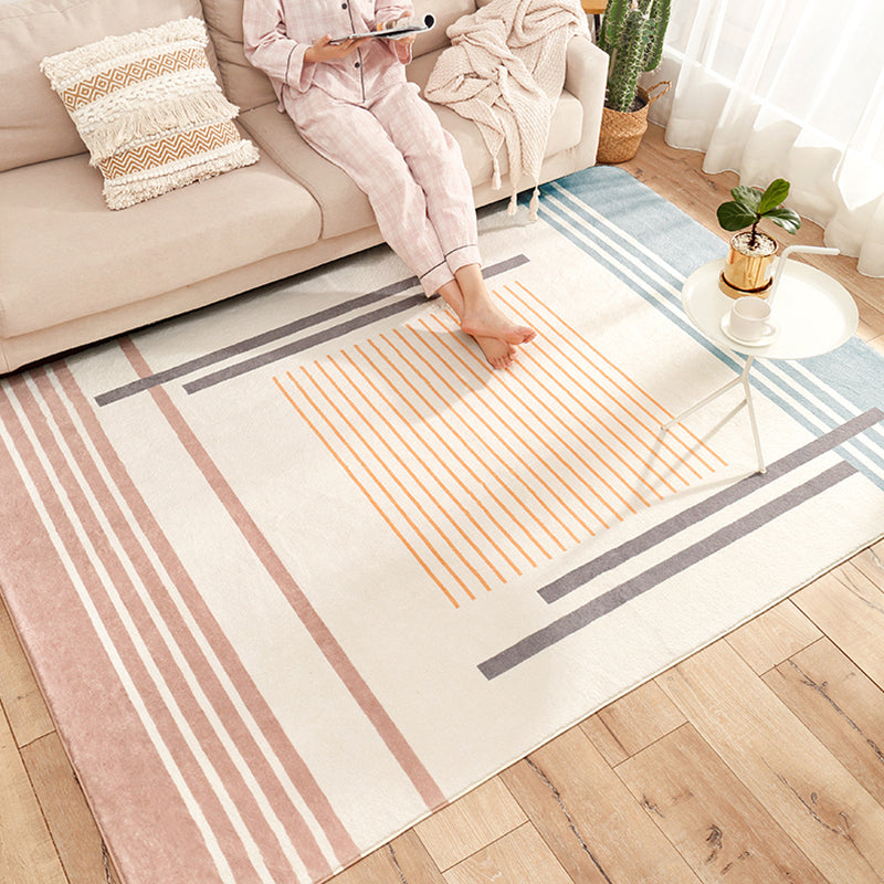 Comfort Living Room Rug Multi Color Painting Pattern Indoor Rug Acrylic Easy Care Pet Friendly Area Carpet Nude Pink Clearhalo 'Area Rug' 'Rug' 2295808