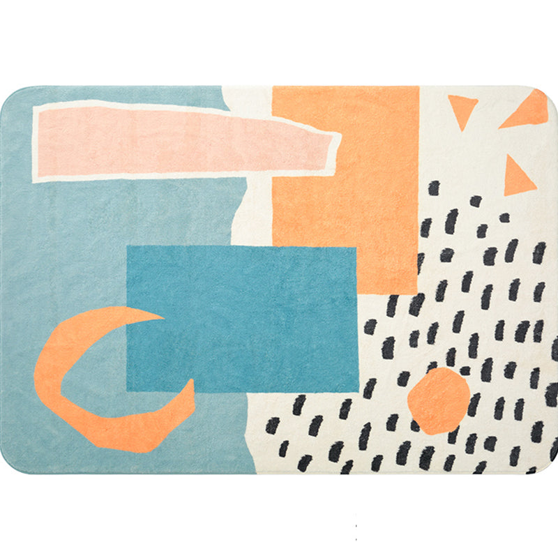 Multi-Color Bedroom Rug Calming Color Block Area Rug Cotton Blend Pet Friendly Easy Care Indoor Rug Sky Blue Clearhalo 'Area Rug' 'Rug' 2295849