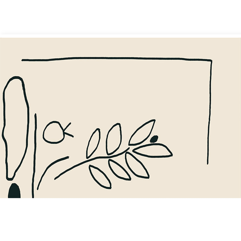 Multi Colored Trendy Rug Cotton Blend Painting Patterned Area Rug Easy Care Pet Friendly Washable Carpet for Bedroom Light Beige Clearhalo 'Area Rug' 'Rug' 2296069