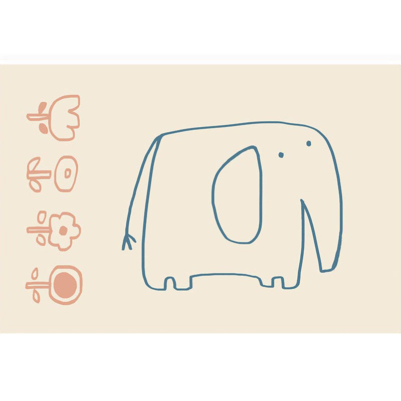 Multi Colored Trendy Rug Cotton Blend Painting Patterned Area Rug Easy Care Pet Friendly Washable Carpet for Bedroom Gray-Blue Clearhalo 'Area Rug' 'Rug' 2296071