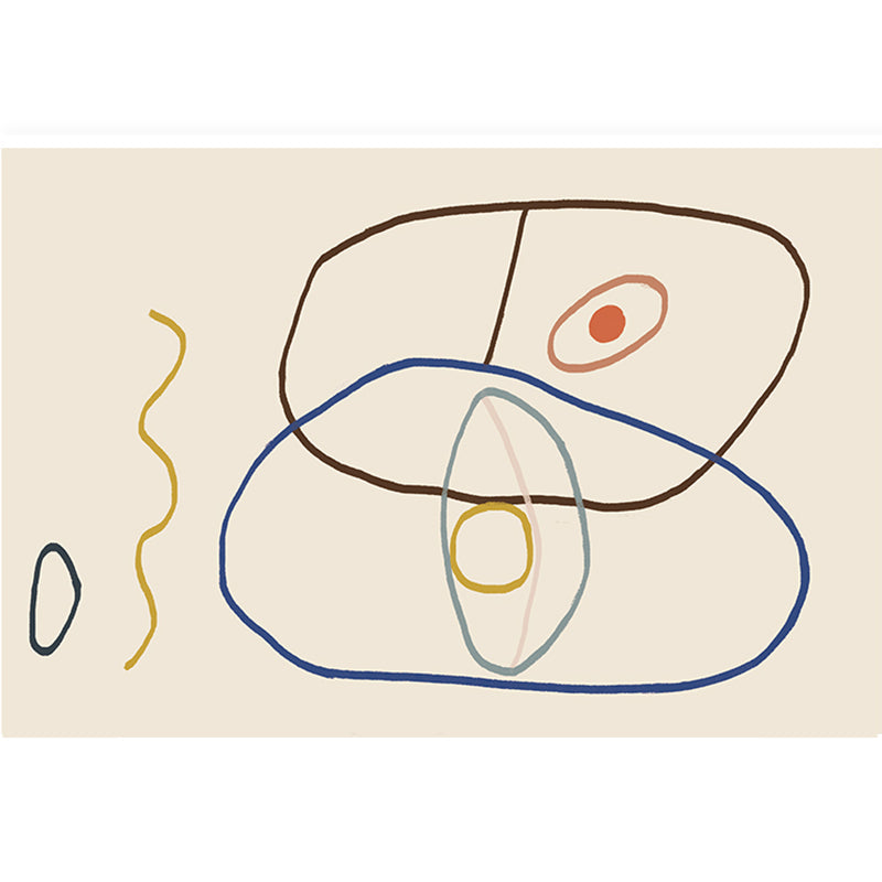 Multi Colored Trendy Rug Cotton Blend Painting Patterned Area Rug Easy Care Pet Friendly Washable Carpet for Bedroom Gray-White Clearhalo 'Area Rug' 'Rug' 2296075