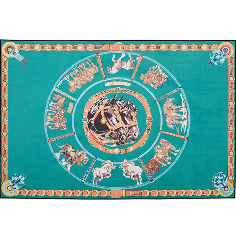 Modern Bedroom Rug Multi Colored Animal Print Indoor Rug Polyster Non-Slip Backing Pet Friendly Carpet Lake Blue Clearhalo 'Area Rug' 'Rug' 2296119