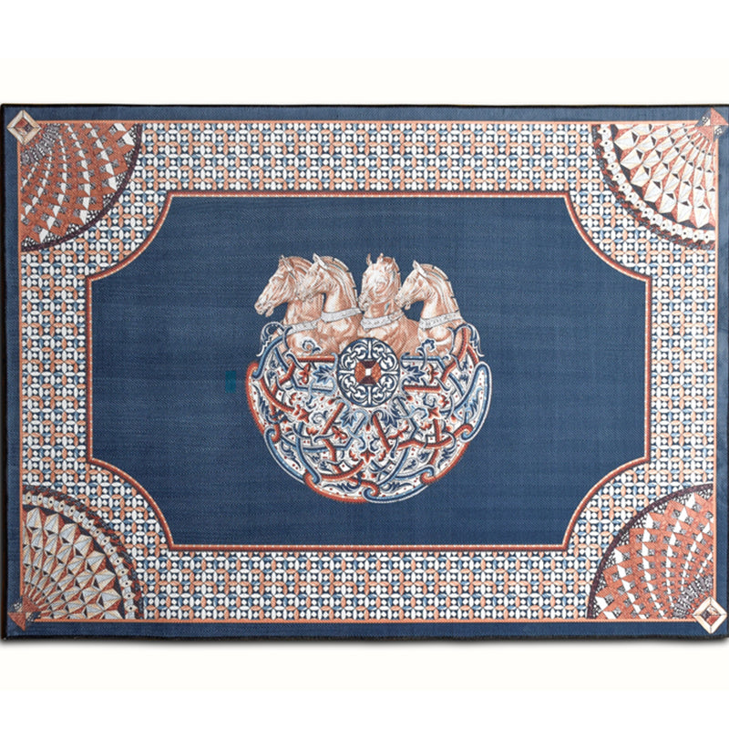 Modern Bedroom Rug Multi Colored Animal Print Indoor Rug Polyster Non-Slip Backing Pet Friendly Carpet Aqua Clearhalo 'Area Rug' 'Rug' 2296132