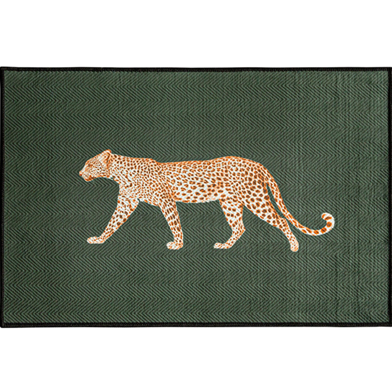 Multi-Color Animal Print Rug Polyster Scandinavian Area Rug Anti-Slip Backing Washable Indoor Rug for Room Dark Army Green Clearhalo 'Area Rug' 'Rug' 2296136