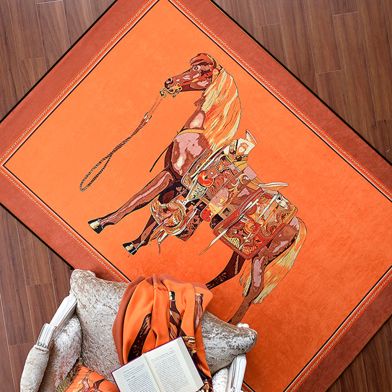 Multi-Color Animal Print Rug Polyster Scandinavian Area Rug Anti-Slip Backing Washable Indoor Rug for Room Yellow-Red Clearhalo 'Area Rug' 'Rug' 2296138