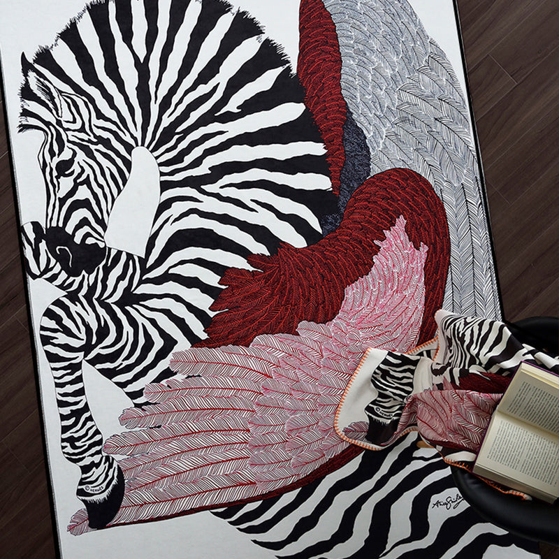 Multi-Color Animal Print Rug Polyster Scandinavian Area Rug Anti-Slip Backing Washable Indoor Rug for Room Grey Clearhalo 'Area Rug' 'Rug' 2296140