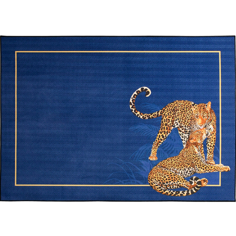 Multi-Color Animal Print Rug Polyster Scandinavian Area Rug Anti-Slip Backing Washable Indoor Rug for Room Sky Blue Clearhalo 'Area Rug' 'Rug' 2296148