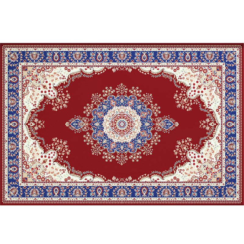 Retro Multicolor Moroccan Rug Polyster Geo Pattern Indoor Rug Anti-Slip Backing Pet Friendly Area Carpet for Bedroom Red Clearhalo 'Area Rug' 'Moroccan' 'Rugs' Rug' 2296213