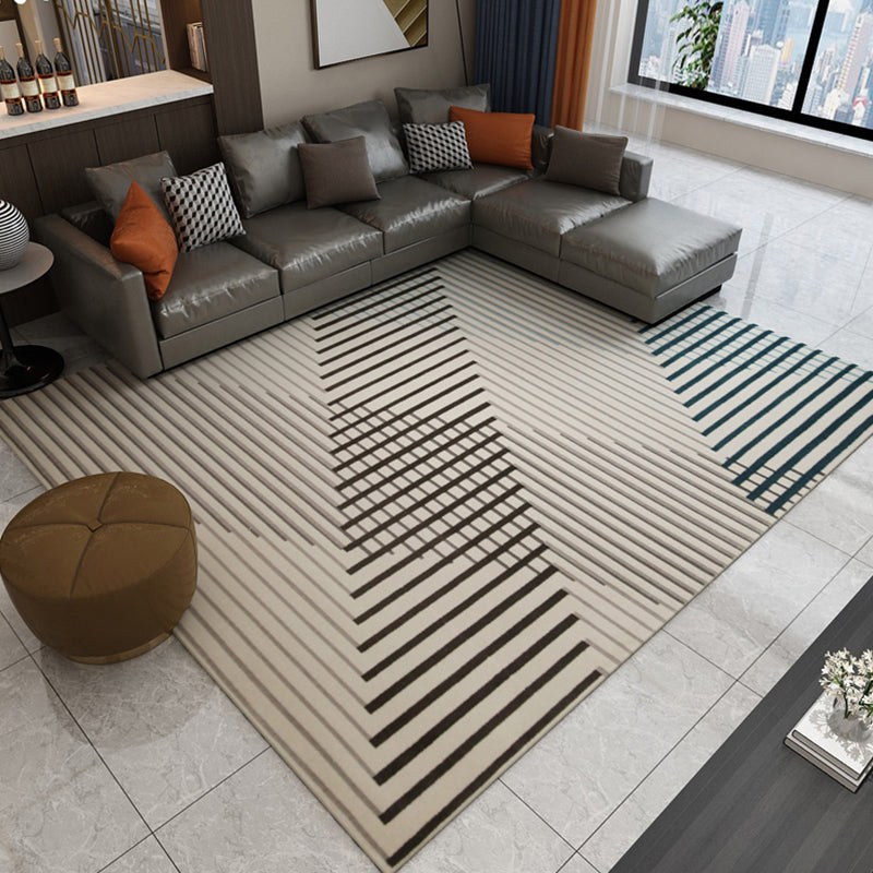 Multi Colored Modern Rug Polypropylene Geometric Area Carpet Anti-Slip Backing Pet Friendly Indoor Rug for Parlor Light Camel 5'3" x 7'7" Clearhalo 'Area Rug' 'Modern' 'Rugs' Rug' 2300207