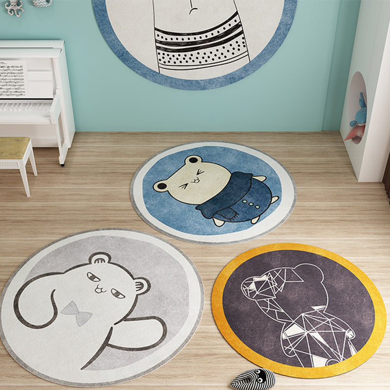 Nordic Cartoon Printed Rug Multi Colored Synthetics Area Carpet Non-Slip Backing Pet Friendly Indoor Rug for Childrens Clearhalo 'Area Rug' 'Rug' 2300790