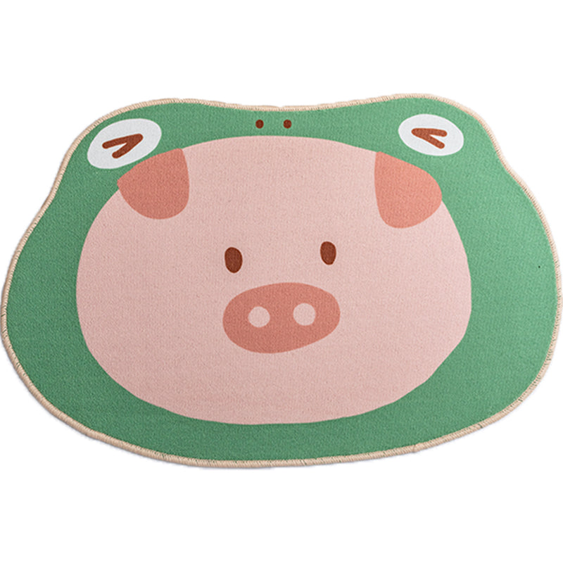 Multi Colored Bedroom Rug Casual Cartoon Animal Indoor Rug Synthetics Anti-Slip Backing Pet Friendly Carpet Olive Green Clearhalo 'Area Rug' 'Rug' 2300886