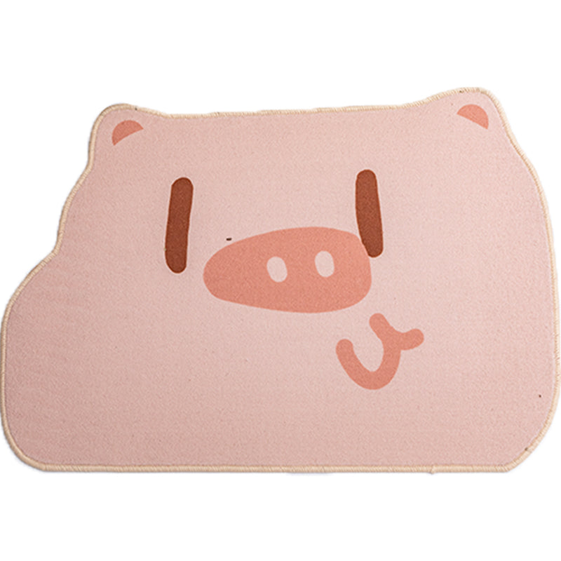 Multi Colored Bedroom Rug Casual Cartoon Animal Indoor Rug Synthetics Anti-Slip Backing Pet Friendly Carpet Pink Clearhalo 'Area Rug' 'Rug' 2300889