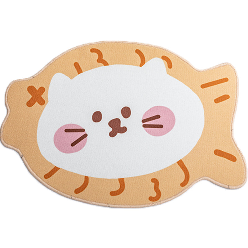 Multi Colored Bedroom Rug Casual Cartoon Animal Indoor Rug Synthetics Anti-Slip Backing Pet Friendly Carpet Light Yellow Clearhalo 'Area Rug' 'Rug' 2300891