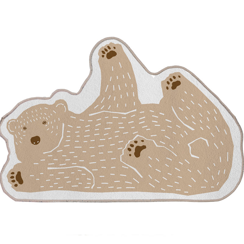 Multi Colored Bedroom Rug Casual Cartoon Animal Indoor Rug Synthetics Anti-Slip Backing Pet Friendly Carpet Tan Clearhalo 'Area Rug' 'Rug' 2300893