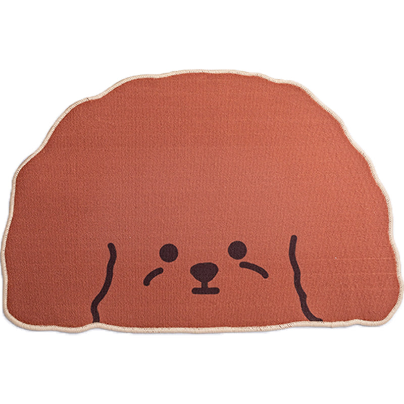 Multi Colored Bedroom Rug Casual Cartoon Animal Indoor Rug Synthetics Anti-Slip Backing Pet Friendly Carpet Brown Clearhalo 'Area Rug' 'Rug' 2300895