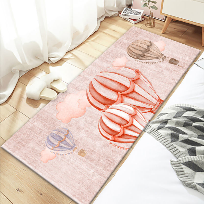 Lovely Bedroom Rug Multi Colored Cartoon Printed Indoor Rug PVC Non-Slip Backing Machine Washable Carpet Dark Pink Clearhalo 'Area Rug' 'Rug' 2301038