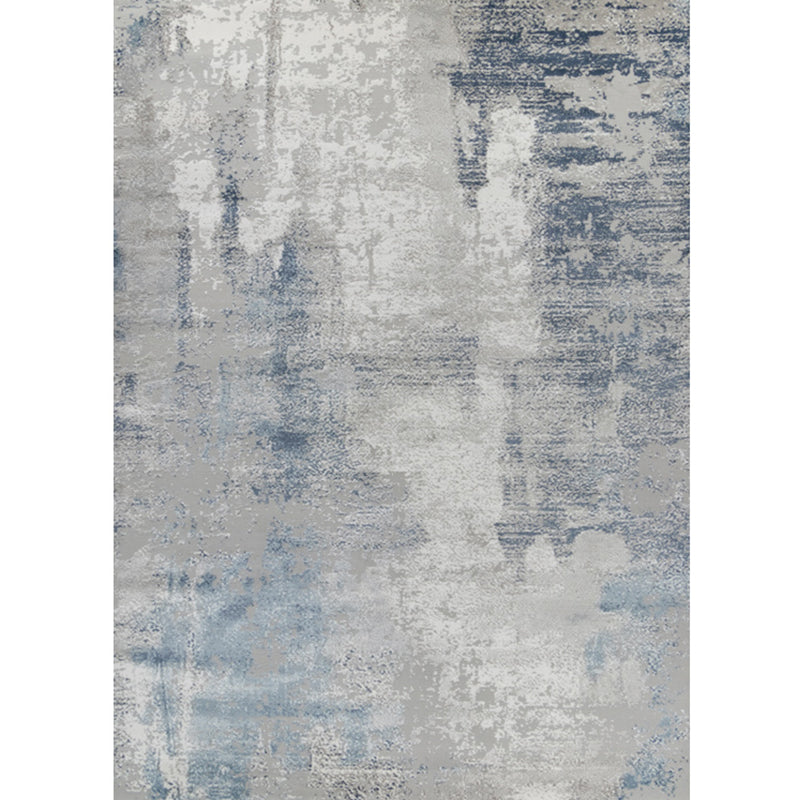 Formal Abstract Pattern Rug Multi Color Cotton Blend Indoor Rug Non-Slip Backing Pet Friendly Area Carpet for Living Room Gray-Blue Clearhalo 'Area Rug' 'Rug' 2301096