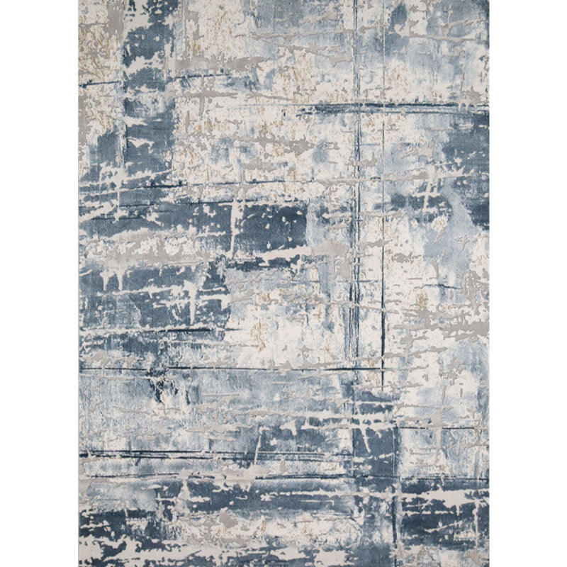 Industrial Living Room Rug Multi Color Abstract Print Carpet Cotton Blend Easy Care Machine Washable Area Rug Dark Blue Clearhalo 'Area Rug' 'Rug' 2301291