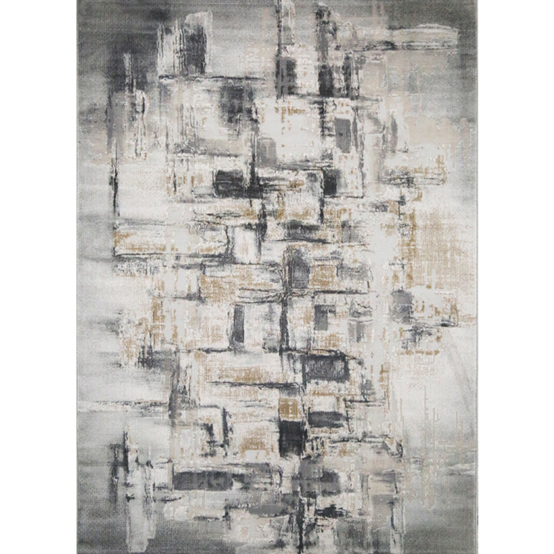 Industrial Living Room Rug Multi Color Abstract Print Carpet Cotton Blend Easy Care Machine Washable Area Rug Dark Gray-Black Clearhalo 'Area Rug' 'Rug' 2301303