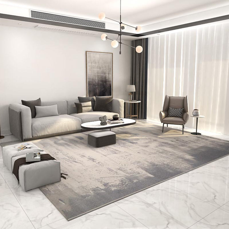 Formal Abstract Print Rug Multi Color Cotton Blend Area Carpet Non-Slip Backing Machine Washable Indoor Rug for Living Room Dark Gray Clearhalo 'Area Rug' 'Rug' 2301311