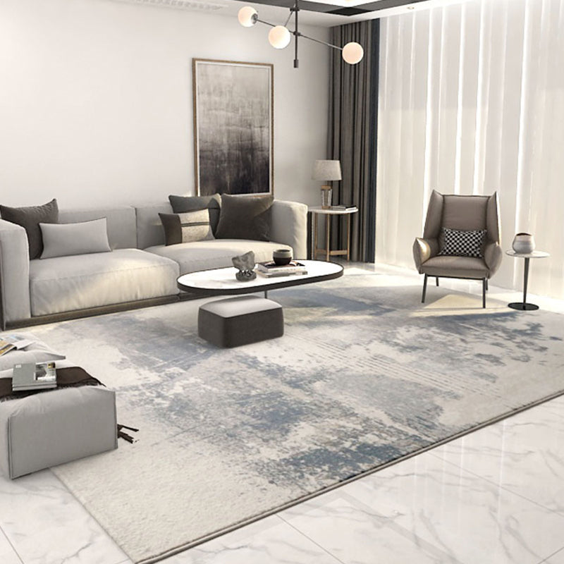 Formal Abstract Print Rug Multi Color Cotton Blend Area Carpet Non-Slip Backing Machine Washable Indoor Rug for Living Room Gray Blue Clearhalo 'Area Rug' 'Rug' 2301315