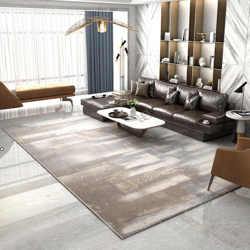 Formal Abstract Print Rug Multi Color Cotton Blend Area Carpet Non-Slip Backing Machine Washable Indoor Rug for Living Room Light Brown Clearhalo 'Area Rug' 'Rug' 2301316