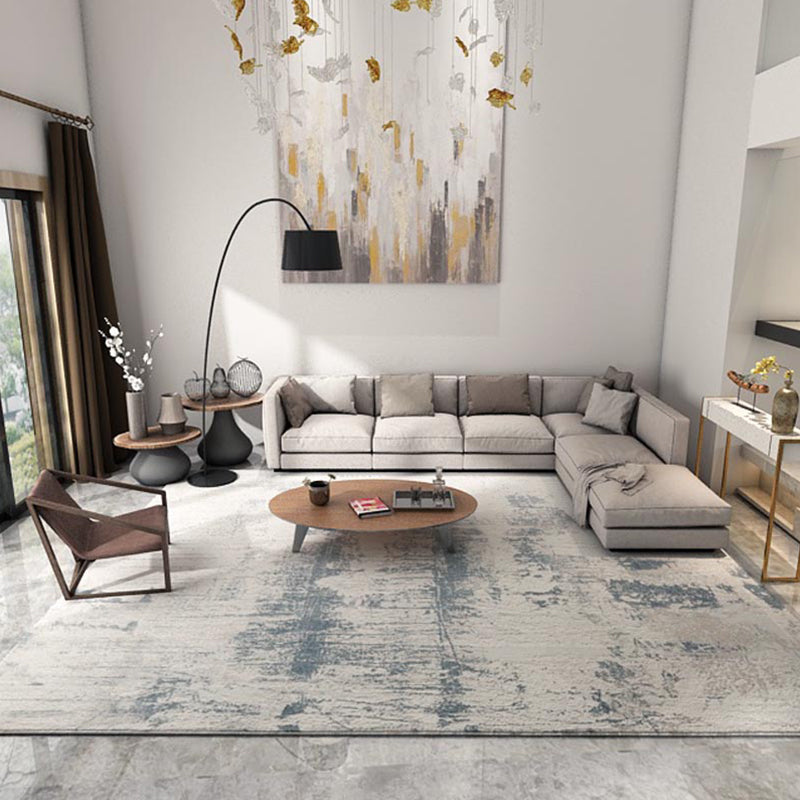 Formal Abstract Print Rug Multi Color Cotton Blend Area Carpet Non-Slip Backing Machine Washable Indoor Rug for Living Room Light Gray-Black Clearhalo 'Area Rug' 'Rug' 2301317