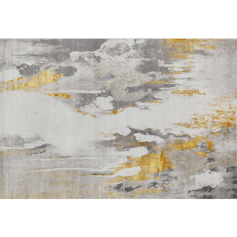 Nordic Abstract Pattern Rug Multi Color Polypropylene Indoor Rug Easy Care Pet Friendly Area Carpet for Living Room Dark Gray-Yellow Clearhalo 'Area Rug' 'Rug' 2301381