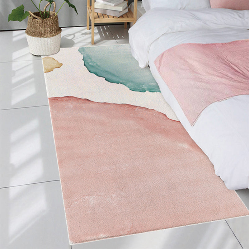 Scandinavian Color Block Rug Multi Color Polypropylene Indoor Rug Non-Slip Backing Pet Friendly Area Carpet for Bedroom Pink Clearhalo 'Area Rug' 'Rug' 2301475