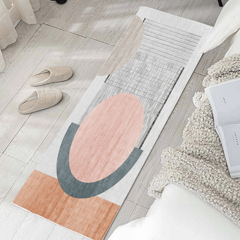 Fancy Bedroom Rug Multi Colored Geometric Print Area Carpet Polypropylene Non-Slip Backing Easy Care Area Rug Gray-Pink Clearhalo 'Area Rug' 'Modern' 'Rugs' Rug' 2301513