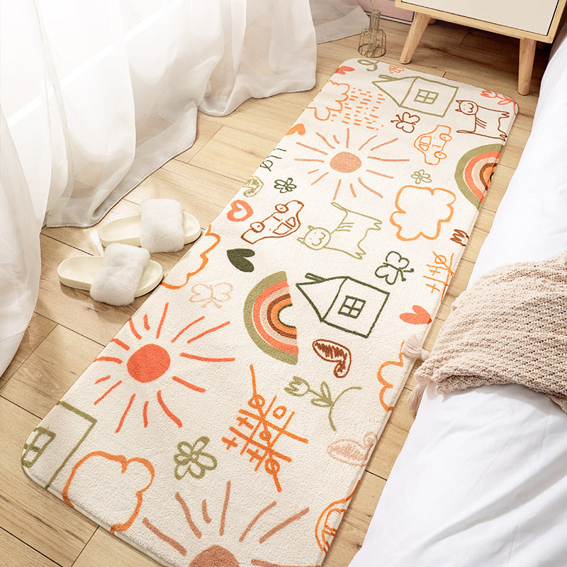 Relaxing Kids Room Rug Multi Color Plant Patterned Indoor Rug Polyster Non-Slip Backing Easy Care Carpet Orange Clearhalo 'Area Rug' 'Rug' 2301531