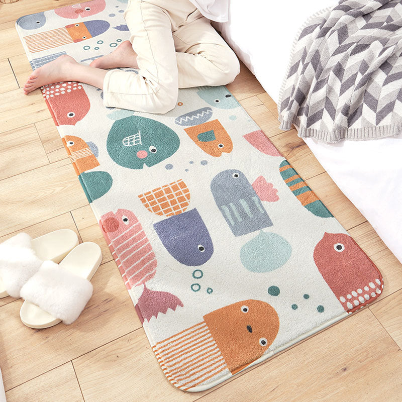 Relaxing Kids Room Rug Multi Color Plant Patterned Indoor Rug Polyster Non-Slip Backing Easy Care Carpet Purplish Blue Clearhalo 'Area Rug' 'Rug' 2301536