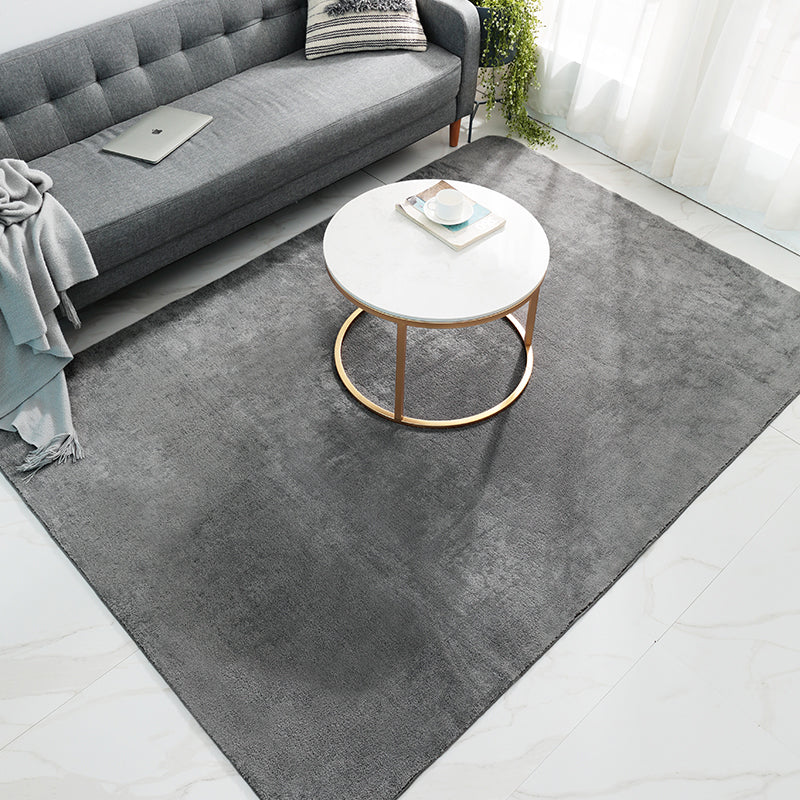 Casual Bedroom Rug Multi Colored Solid Color Area Carpet Lamb Wool Non-Slip Backing Pet Friendly Rug Clearhalo 'Area Rug' 'Casual' 'Rugs' Rug' 2301561