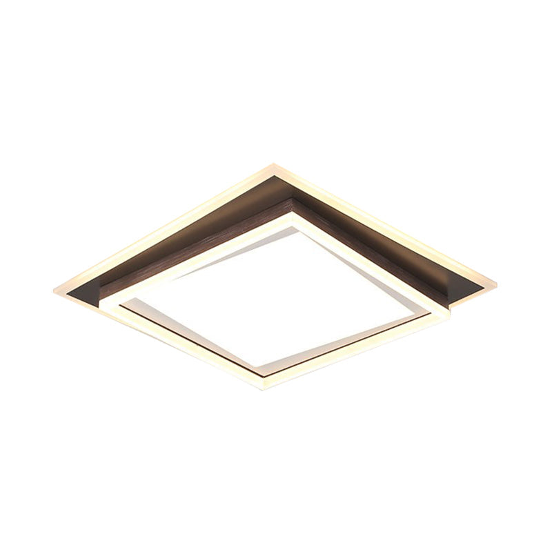 Square/Rectangular Flush Mount Lamp Modern Metal Led White Flush Mount Ceiling Fixture with Recessed Diffuser in White/Warm Light, 16"/19.5"/35.5" Wide Clearhalo 'Ceiling Lights' 'Close To Ceiling Lights' 'Close to ceiling' 'Flush mount' Lighting' 230493