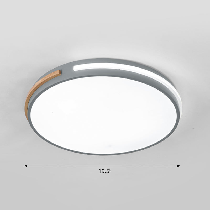 Bedroom Ceiling Light Fixture Minimalist Flush Mount Led Light with Round Acrylic Shade Grey 19.5" Clearhalo 'Ceiling Lights' 'Close To Ceiling Lights' 'Close to ceiling' 'Flush mount' Lighting' 2307455