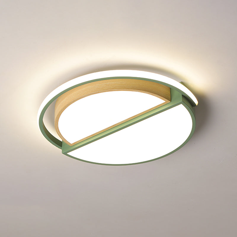 LED Round Flush Ceiling Light Nordic Creative Acrylic Flush Mount Lighting for Bedroom Green 20.5" Warm Clearhalo 'Ceiling Lights' 'Close To Ceiling Lights' 'Close to ceiling' 'Flush mount' Lighting' 2307460
