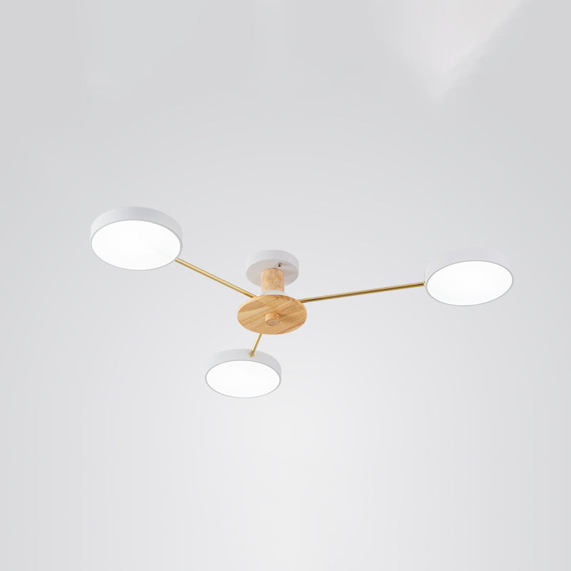 Minimalistic Molecule LED Ceiling Light Acrylic Living Room Semi Flush Chandelier 3 White Clearhalo 'Ceiling Lights' 'Close To Ceiling Lights' 'Close to ceiling' 'Semi-flushmount' Lighting' 2307520