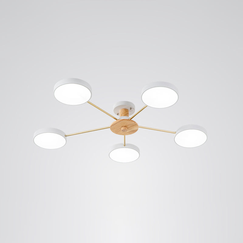 Minimalistic Molecule LED Ceiling Light Acrylic Living Room Semi Flush Chandelier 5 White Clearhalo 'Ceiling Lights' 'Close To Ceiling Lights' 'Close to ceiling' 'Semi-flushmount' Lighting' 2307521