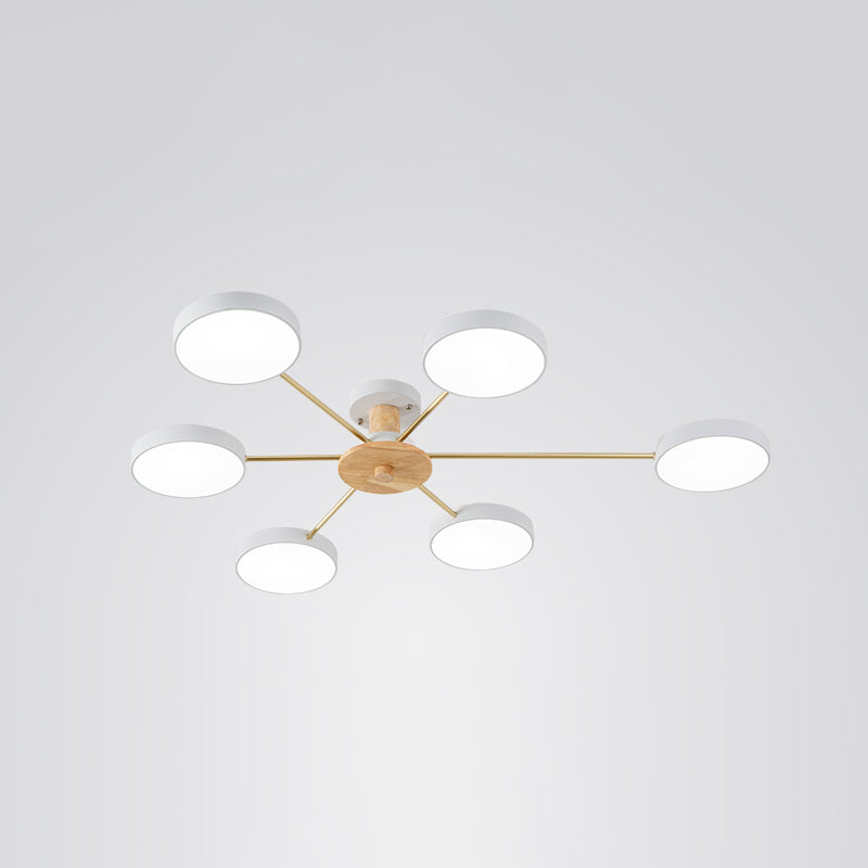 Minimalistic Molecule LED Ceiling Light Acrylic Living Room Semi Flush Chandelier 6 White Clearhalo 'Ceiling Lights' 'Close To Ceiling Lights' 'Close to ceiling' 'Semi-flushmount' Lighting' 2307523