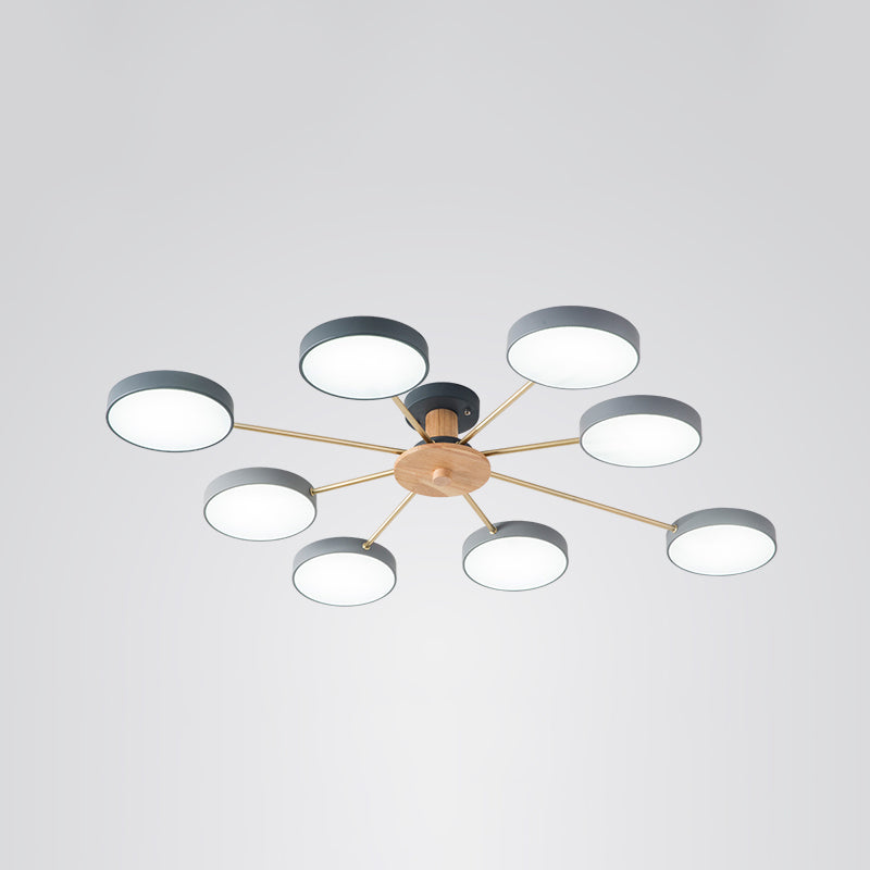 Minimalistic Molecule LED Ceiling Light Acrylic Living Room Semi Flush Chandelier 8 Grey Clearhalo 'Ceiling Lights' 'Close To Ceiling Lights' 'Close to ceiling' 'Semi-flushmount' Lighting' 2307531